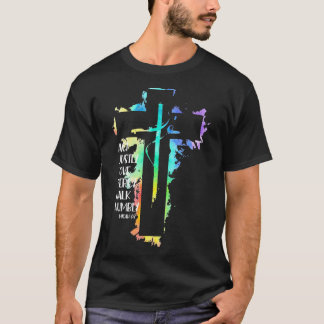 Tie Dye Cross Micah 68 Act Justly Bible Scripture  T-Shirt