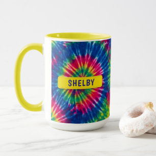 Tie-Dye Custom Name Colorful Gift Mug