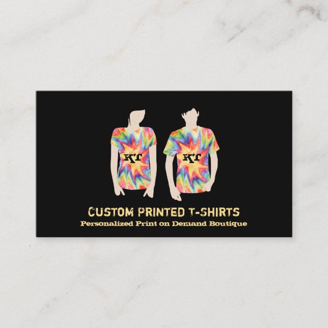 Tie Dye Cut All Over Heat Transfer Vinyl Business Card (Front)