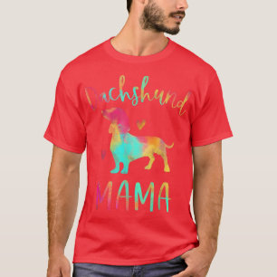 Tie Dye Dachshund Mama Mom Colorful Doie Dog Mom L T-Shirt