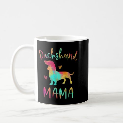 Tie Dye Dachshund Mama Mom Colorful Doxie Dog Mom  Coffee Mug