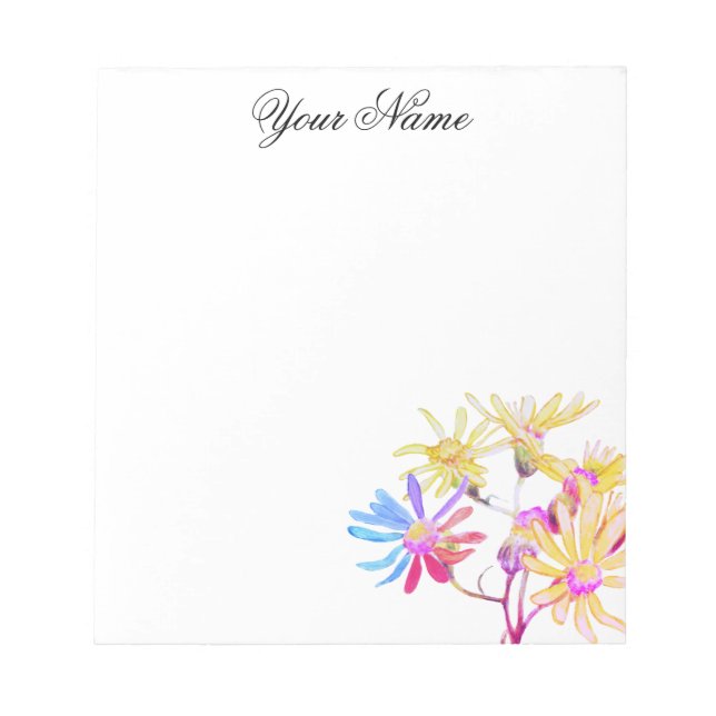 Tie-Dye Daisy Sketch Notepad (Front)