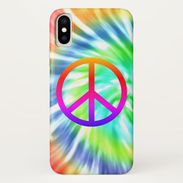 Tie Dye Design Peace Sign iPhone Case (Back)