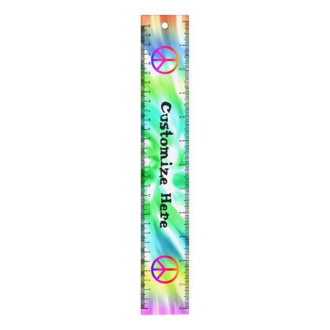 Tie Dye Design Peace Sign Ruler (Vertical)