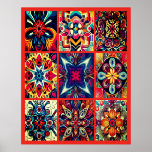 Tie-Dye Designs on a Large Wall Poster