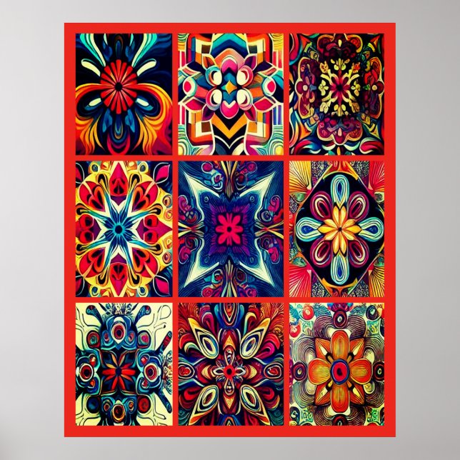 Tie-Dye Designs on a Large Wall Poster (Front)
