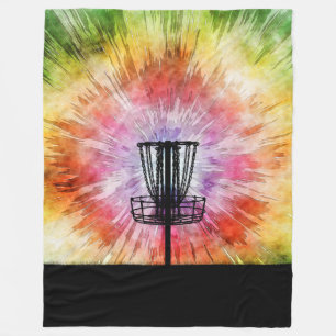 Tie Dye Disc Golf Basket Fleece Blanket