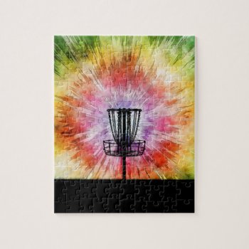 Tie Dye Disc Golf Basket Jigsaw Puzzle by philthebasket at Zazzle