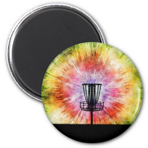 Tie Dye Disc Golf Basket Magnet