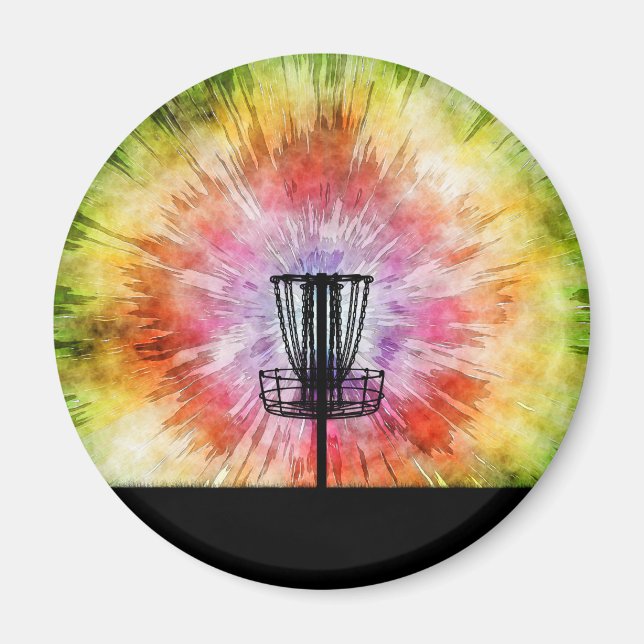 Tie Dye Disc Golf Basket Magnet (Front)