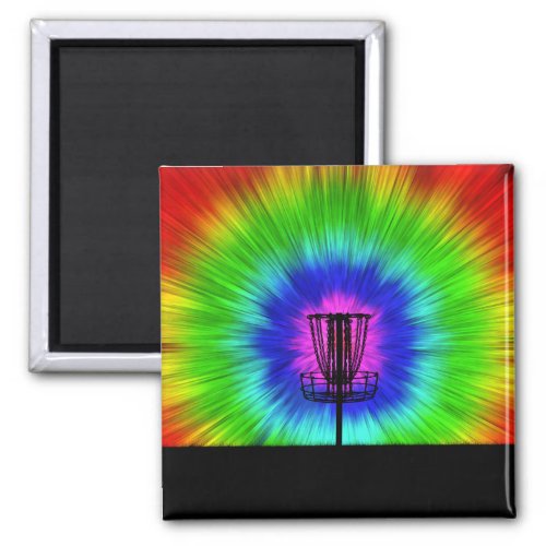 Tie Dye Disc Golf Basket Magnet