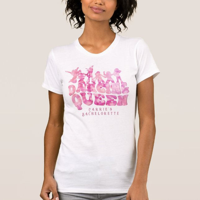 Tie Dye Disco Bachelorette Retro Dancing Queen T-Shirt (Front)