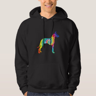 Tie Dye Dog Hippie Great Dane Retro Puppy Hoodie