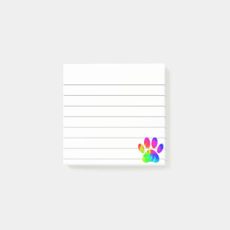 Tie Dye Dog Paw Print Graphic Lined 3x3 Post-it Notes
