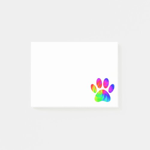 Tie Dye Dog Paw Print Graphic Post_it Notes