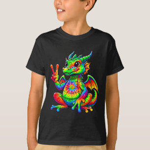 Tie-dye Dragon Peace Sign Hipe T-Shirt