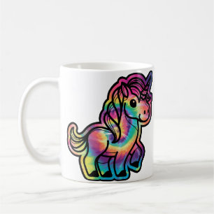Tie Dye Dreams: The Vibrant Unicorn Coffee Mug