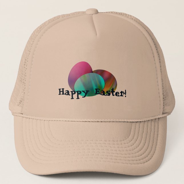 Tie Dye Easter Eggs Trucker Hat (Front)