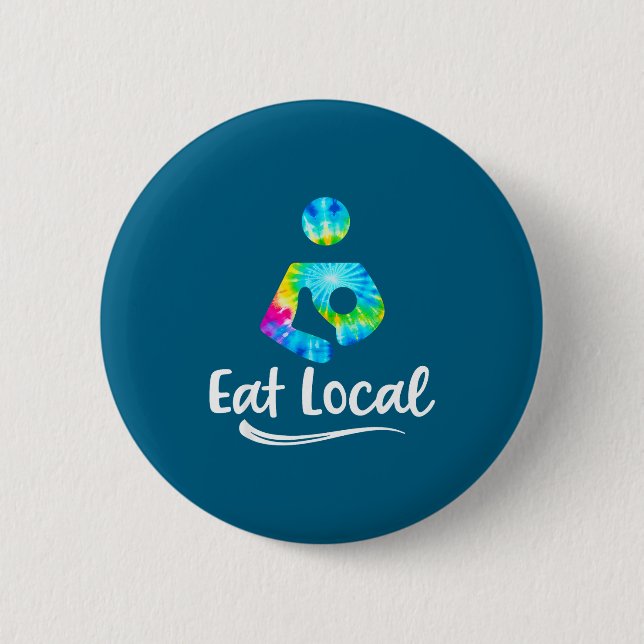 Tie Dye Eat Local Breastfeeding Survivor Design Button (Front)