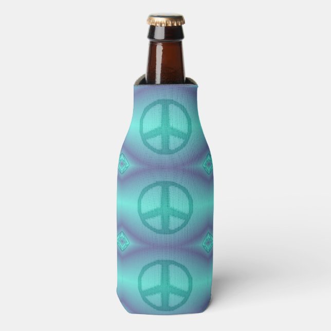 Tie Dye Effect Peace Sign Cooler (Bottle Front)