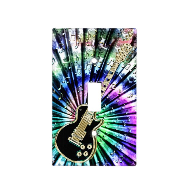 Tie-Dye Electric Guitar Lightswitch Cover (Front)
