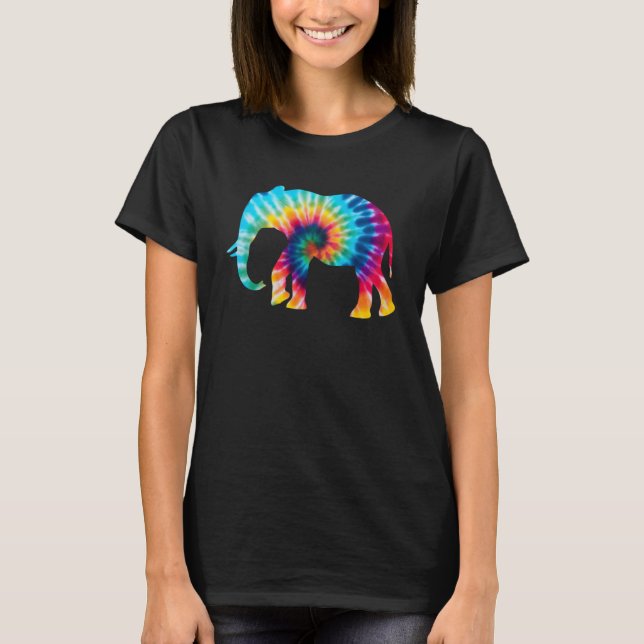 Tie Dye Elephant  Save the Animals T-Shirt (Front)