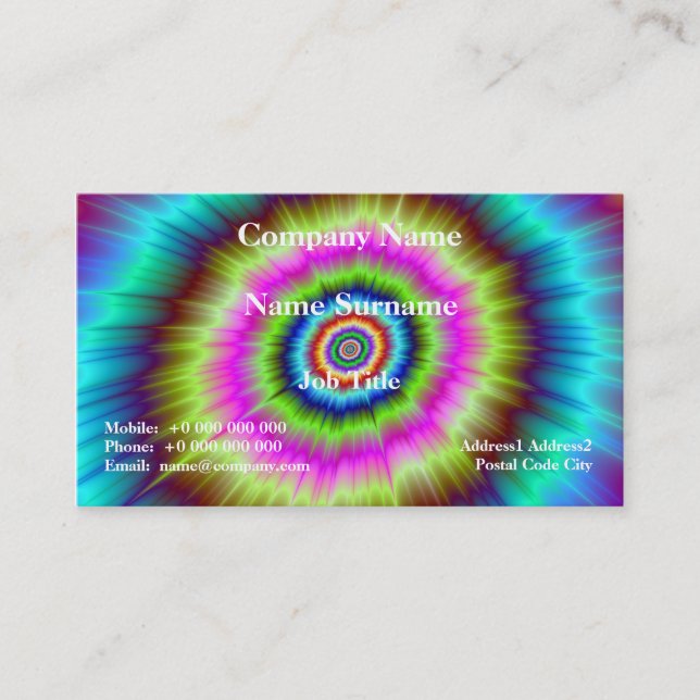 Tie Dye Explosion Business Card (Front)