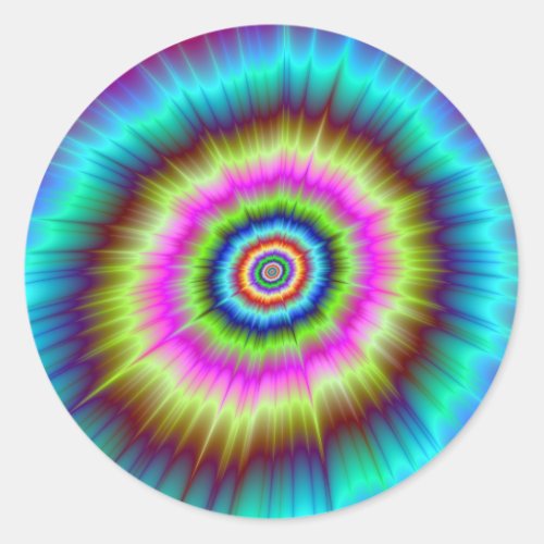 Tie Dye Explosion Classic Round Sticker