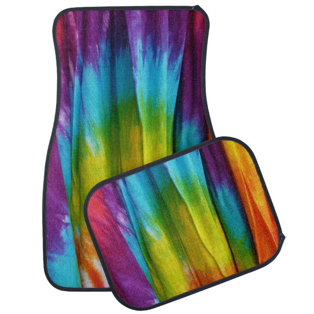 Tie-Dye Fabric Print Car Floor Mat (Set)