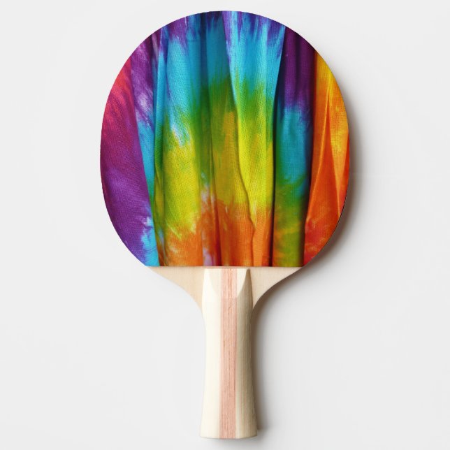 Tie-Dye Fabric Print Ping Pong Paddle (Front)
