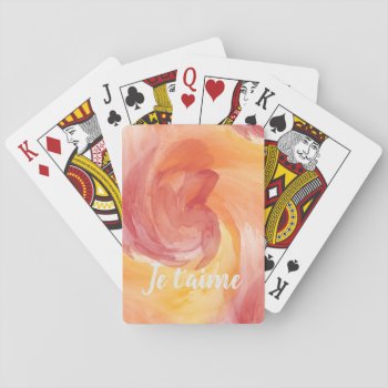 Tie-dye Flame Red Orange Painterly Love Watercolor Playing Cards by ohsogirly at Zazzle