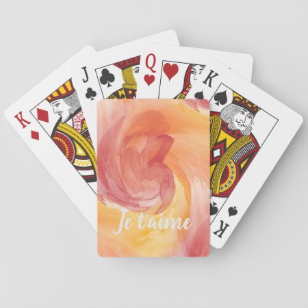 Tie-dye Flame Red Orange Painterly Love Watercolor Playing Cards