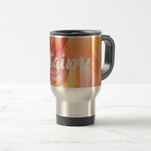 Tie-Dye Flame Red Orange Painterly Love Watercolor Travel Mug