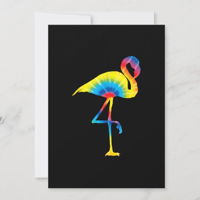 Tie Dye Flamingo Rainbow Print Bird Animal Hippie Save The Date (Front)