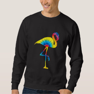 Tie Dye Flamingo Rainbow Print Bird Animal Hippie Sweatshirt