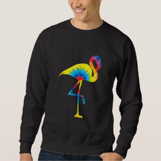 Tie Dye Flamingo Rainbow Print Bird Animal Hippie Sweatshirt