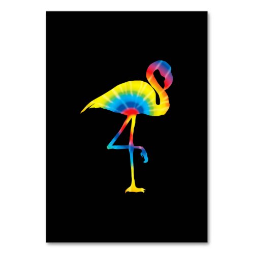 Tie Dye Flamingo Rainbow Print Bird Animal Hippie Table Number