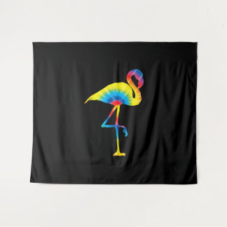 Tie Dye Flamingo Rainbow Print Bird Animal Hippie Tapestry