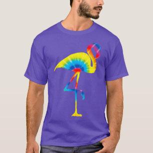 Tie Dye Flamingo Rainbow Print Bird Animal Peace T-Shirt