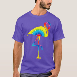 Tie Dye Flamingo Rainbow Print Bird Animal Peace T-Shirt