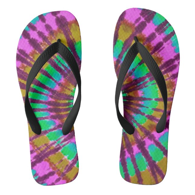 Tie Dye Flip Flops (Footbed)