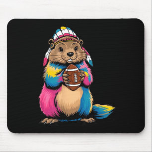 Tie-dye Football Groundhog Happy Groundhog Day Gam Mouse Pad