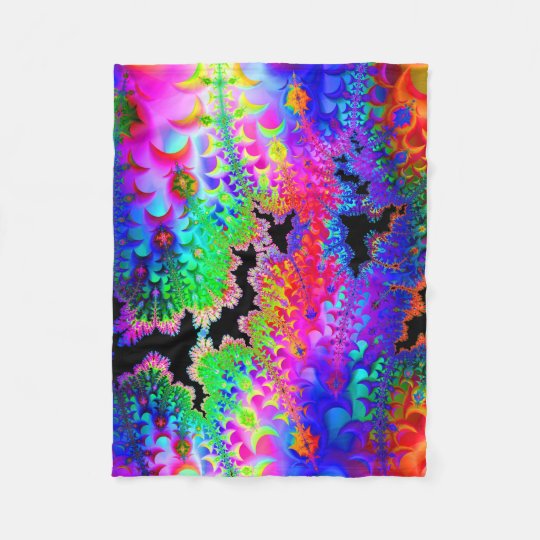 Tie Dye Fractal Art Fleece Blanket