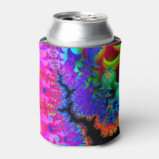 Tie Dye Fractal Can Cooler (Can Front)