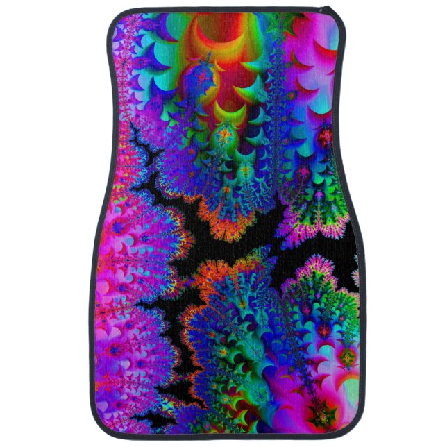 Tie Dye Fractal Car Floor Mat (Front)