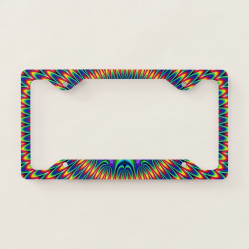 Tie Dye Fractal License Plate Frame