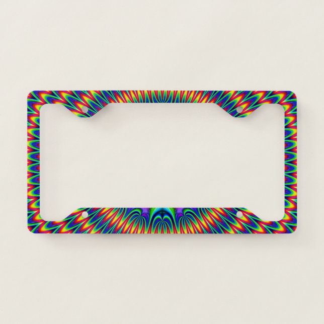 Tie Dye Fractal License Plate Frame (Front)