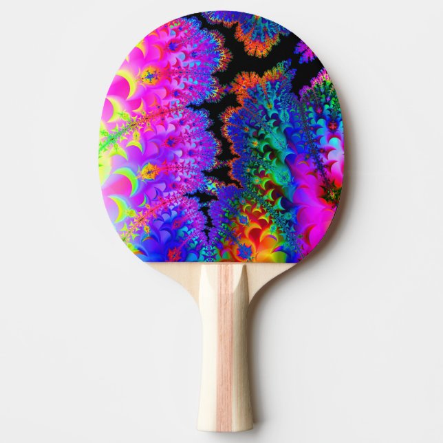 Tie Dye Fractal Ping-Pong Paddle (Front)