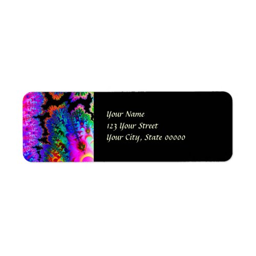 Tie Dye Fractal Return Address Labels