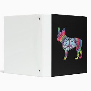 tie dye french bulldog dog lovers gift 3 ring binder